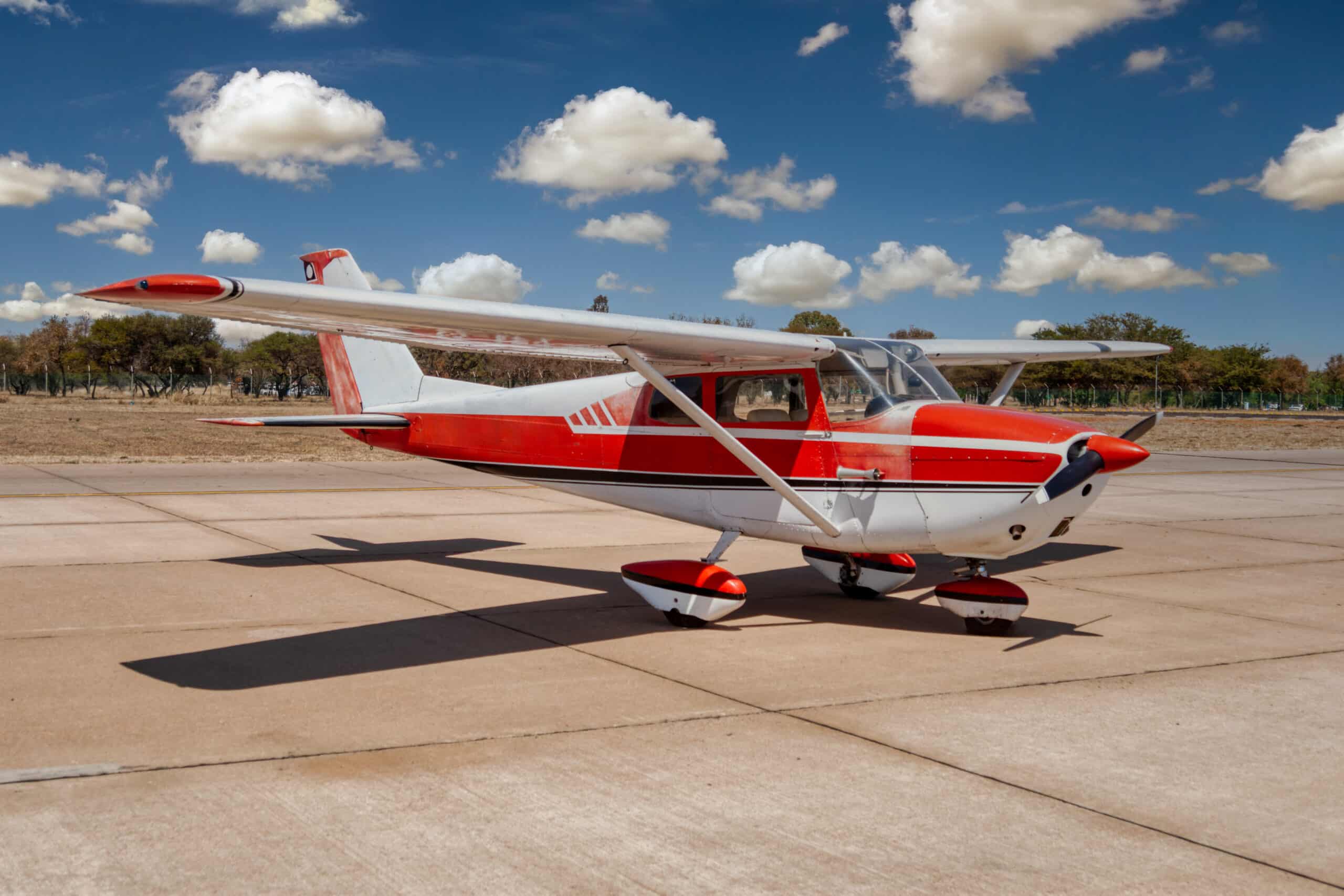 small plane landed on the airport ready to go